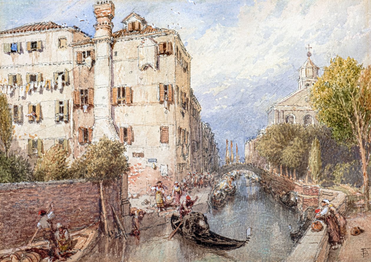 A Side Canal in Venice by Myles Birket Foster