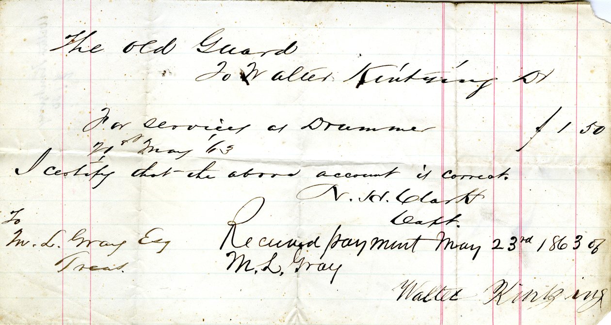 For Services as Drummer by N. H. Clark
