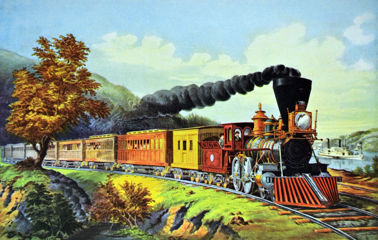 American Express Train by N. and Ives, J.M. Currier