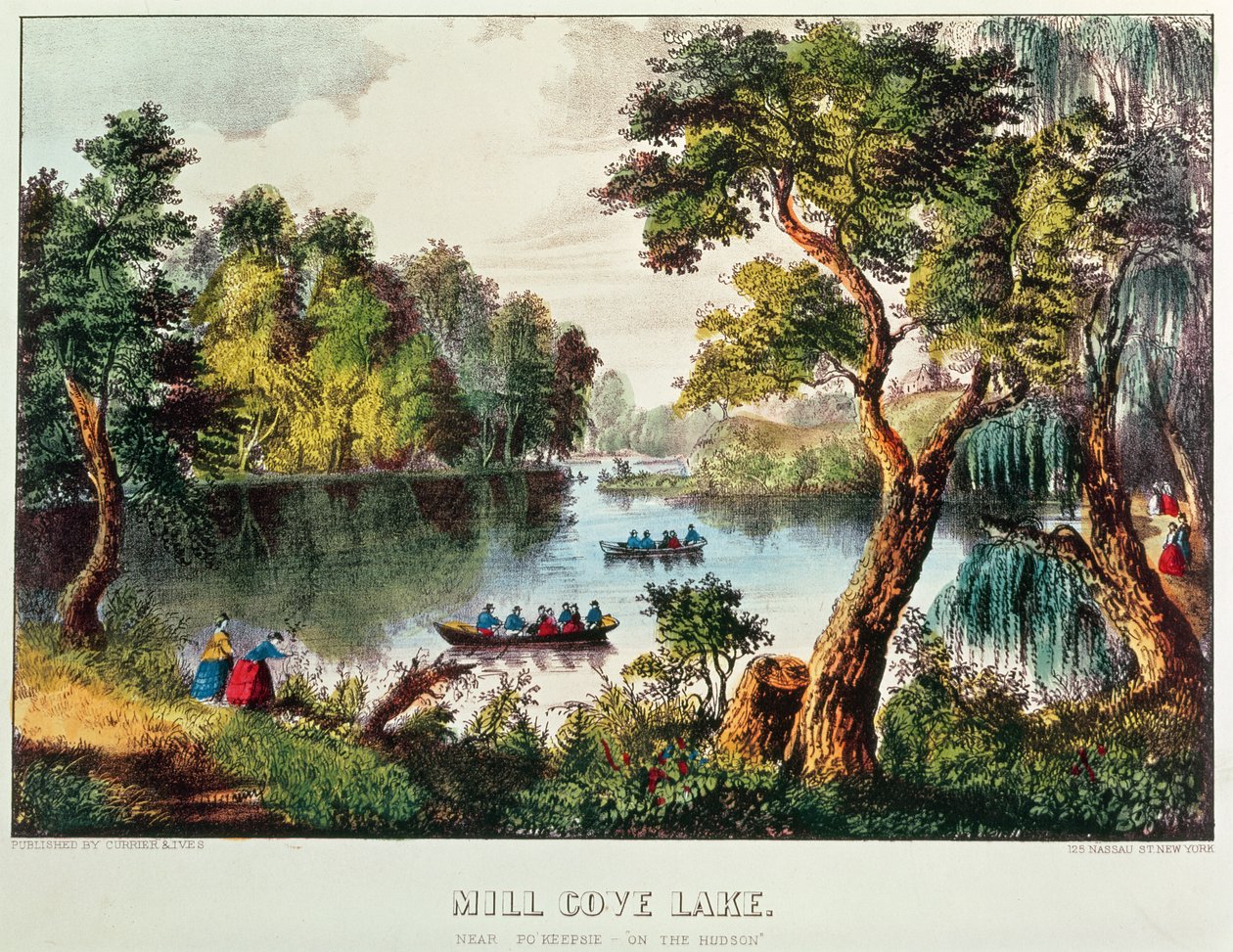 Mill Cove Lake by N. and Ives, J.M. Currier