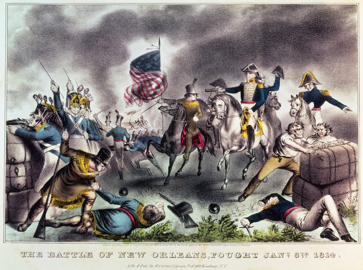 The Battle of New Orleans, 8th January 1814 by N. and Ives, J.M. Currier