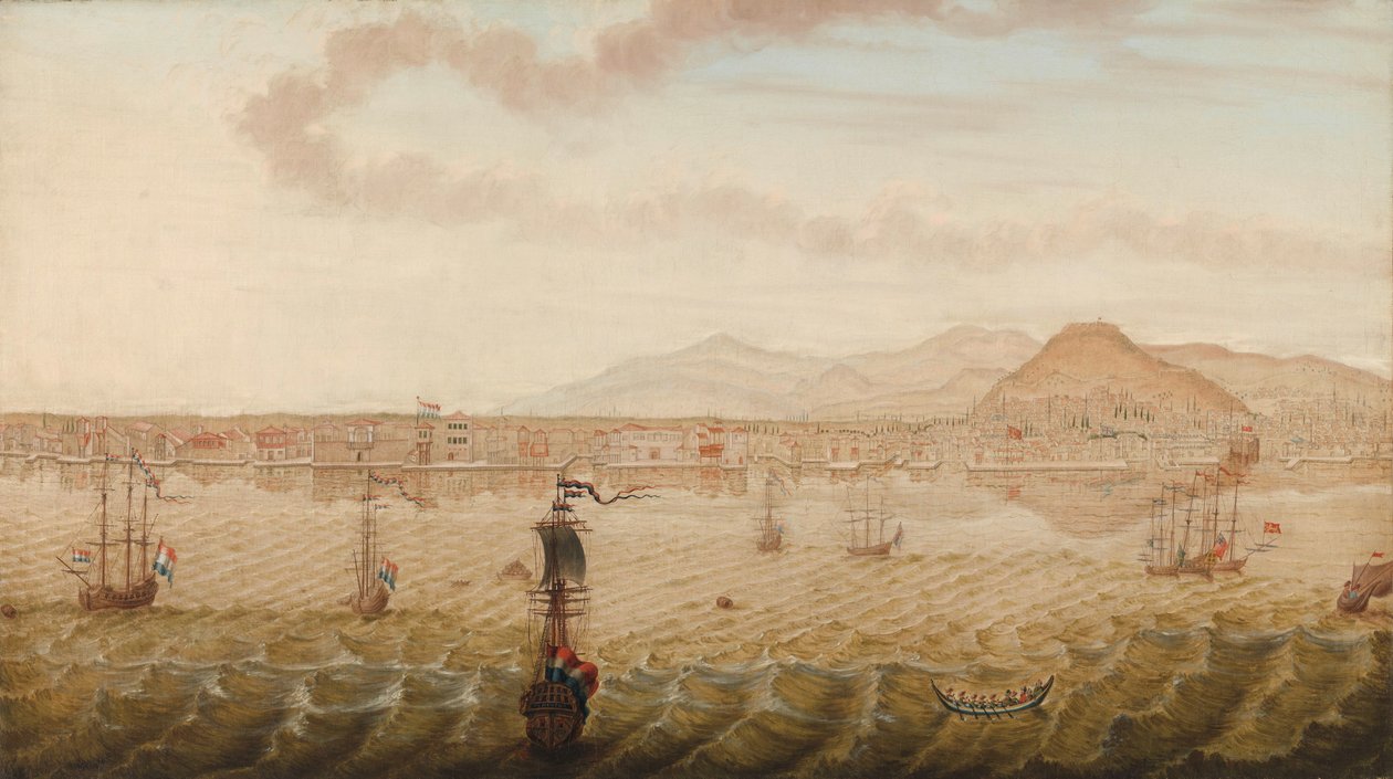View of Smyrna (Izmir) by N. Knop (signed by artist)