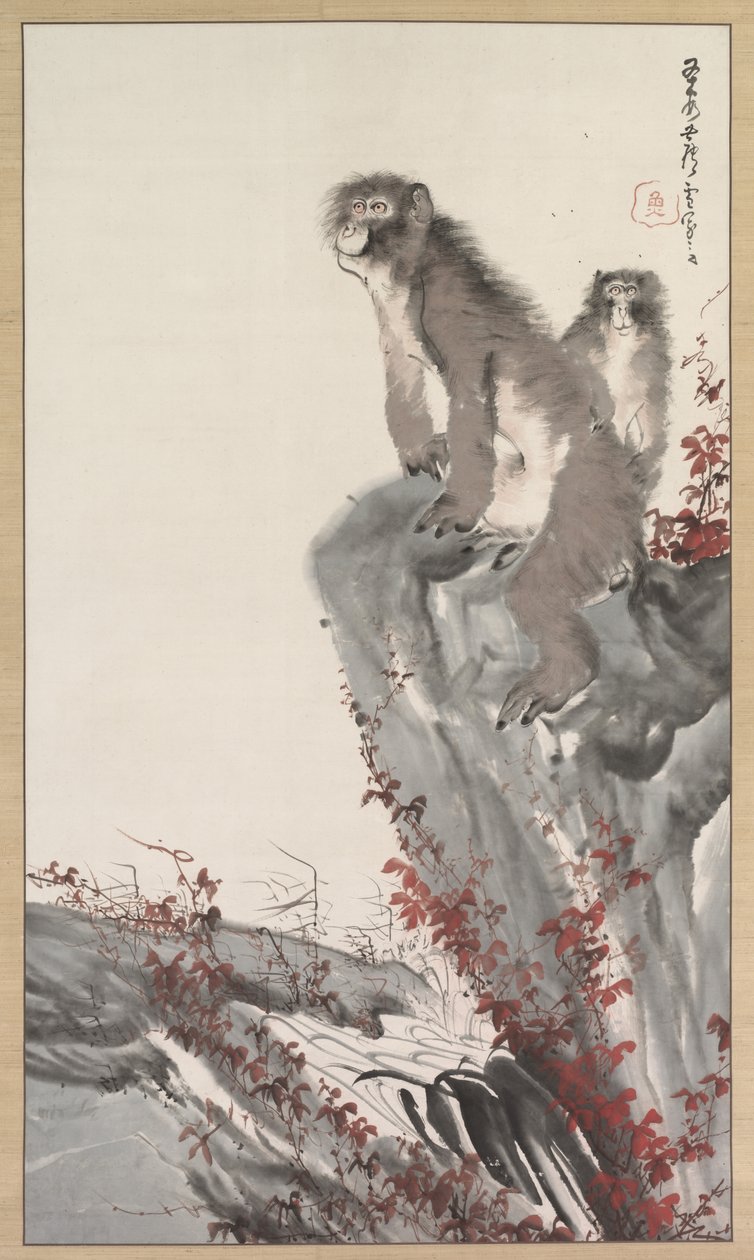 Monkeys by a Stream by Nagasawa Rosetsu