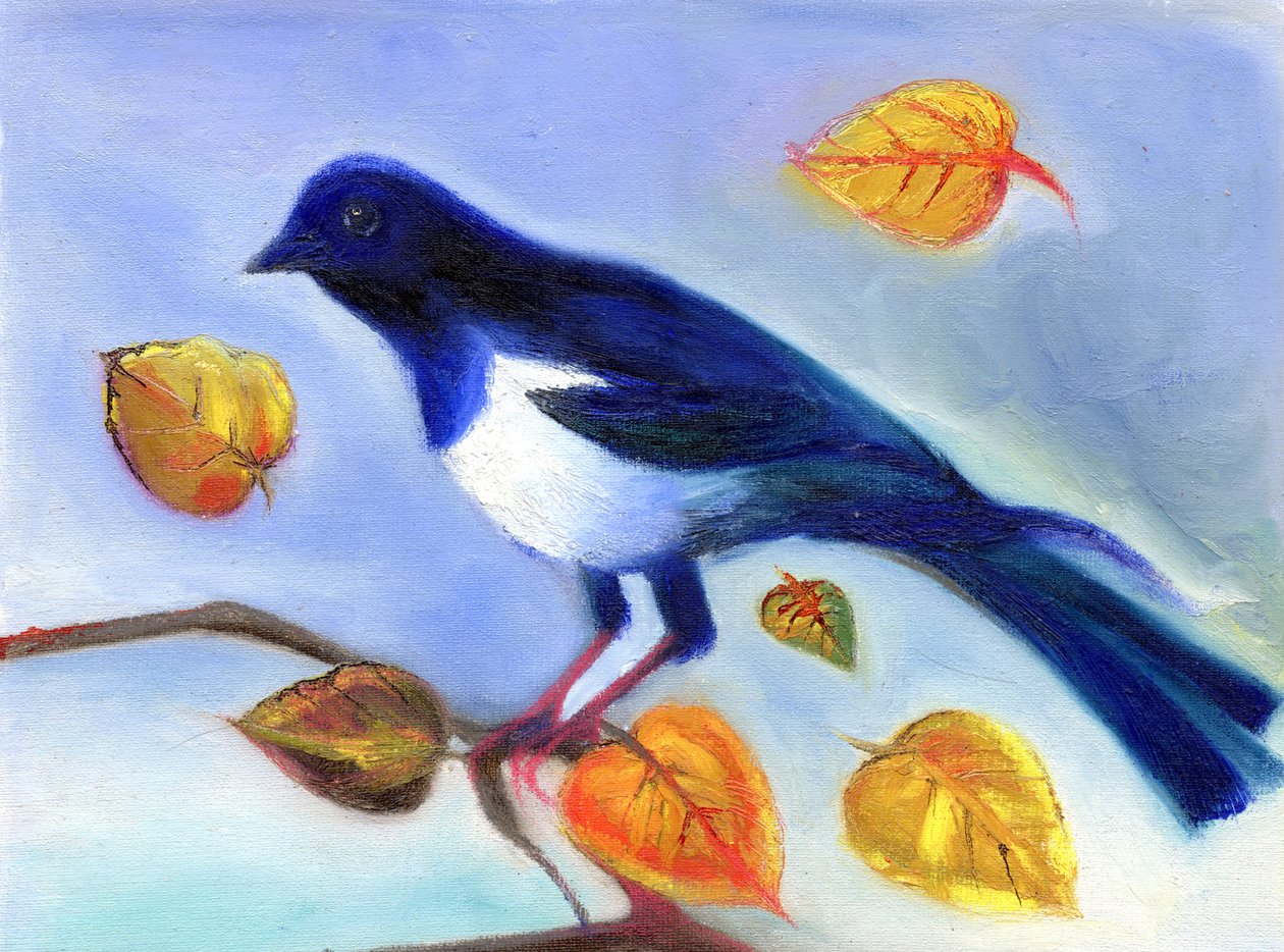Autumn Magpie by Nancy Moniz Charalambous
