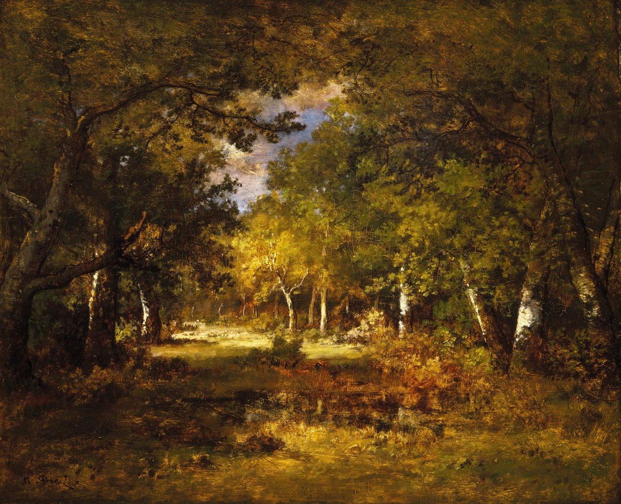 Forest Scene by Narcisse Virgile Diaz la de Peña