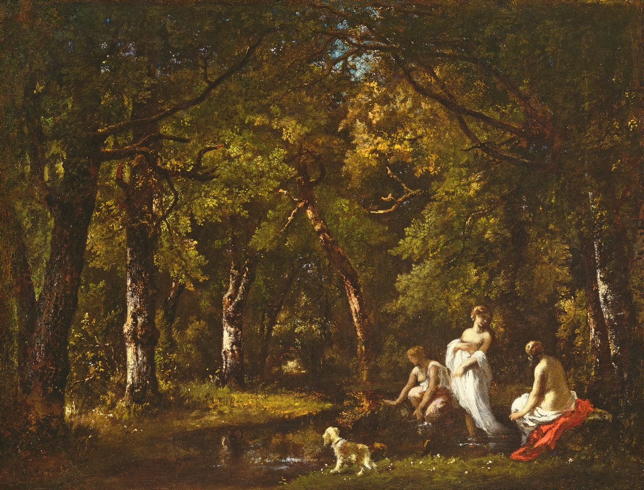 Bathers by a Woodland Stream, 1859 by Narcisse Virgile Diaz de la Peña