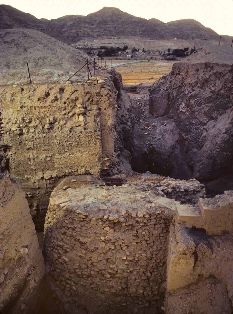 Trench at Neolithic archaeological site of Jericho by Nathan Benn