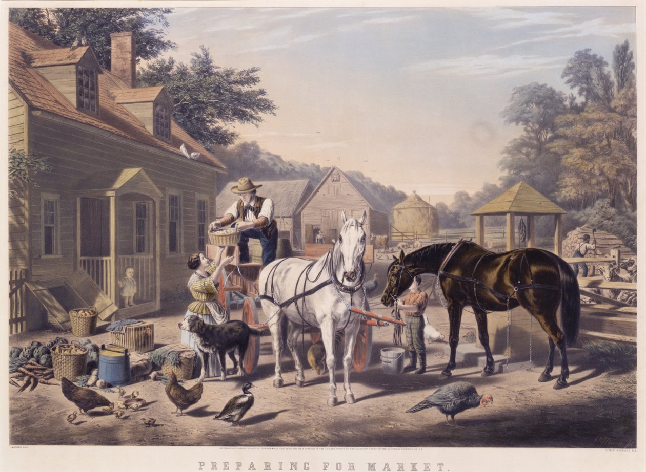 Preparing for Market by Nathaniel Currier