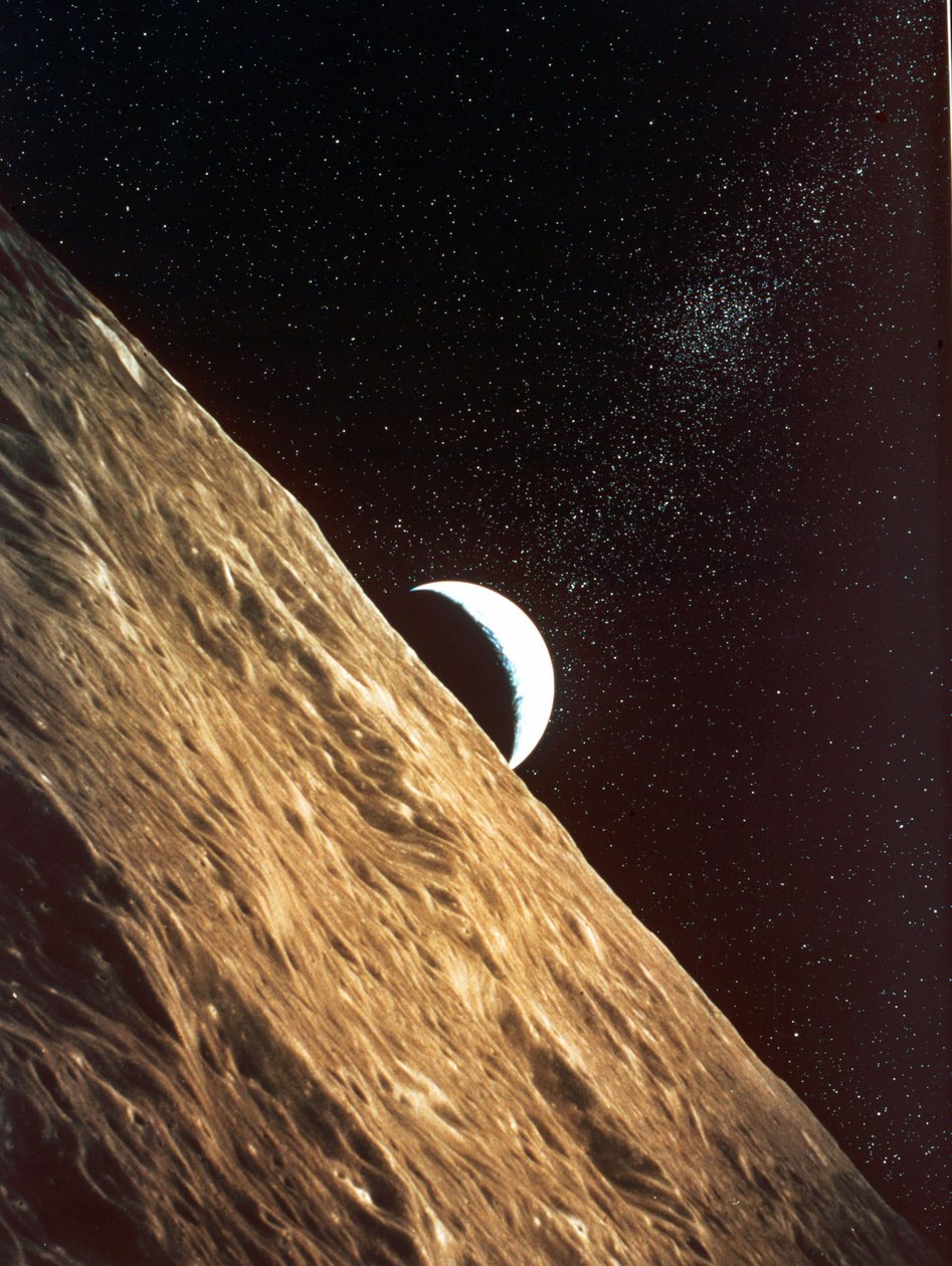 Earthrise Seen from Surface of Moon: Apollo Mission 1969 by National Aeronautics and Space Administration National Aeronautics and Space Administration