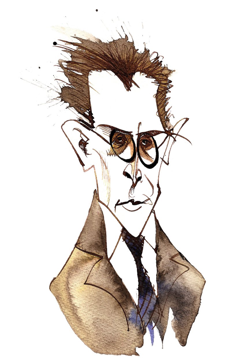 Anton von Webern, Austrian composer (1883-1945); caricature by Neale Osborne