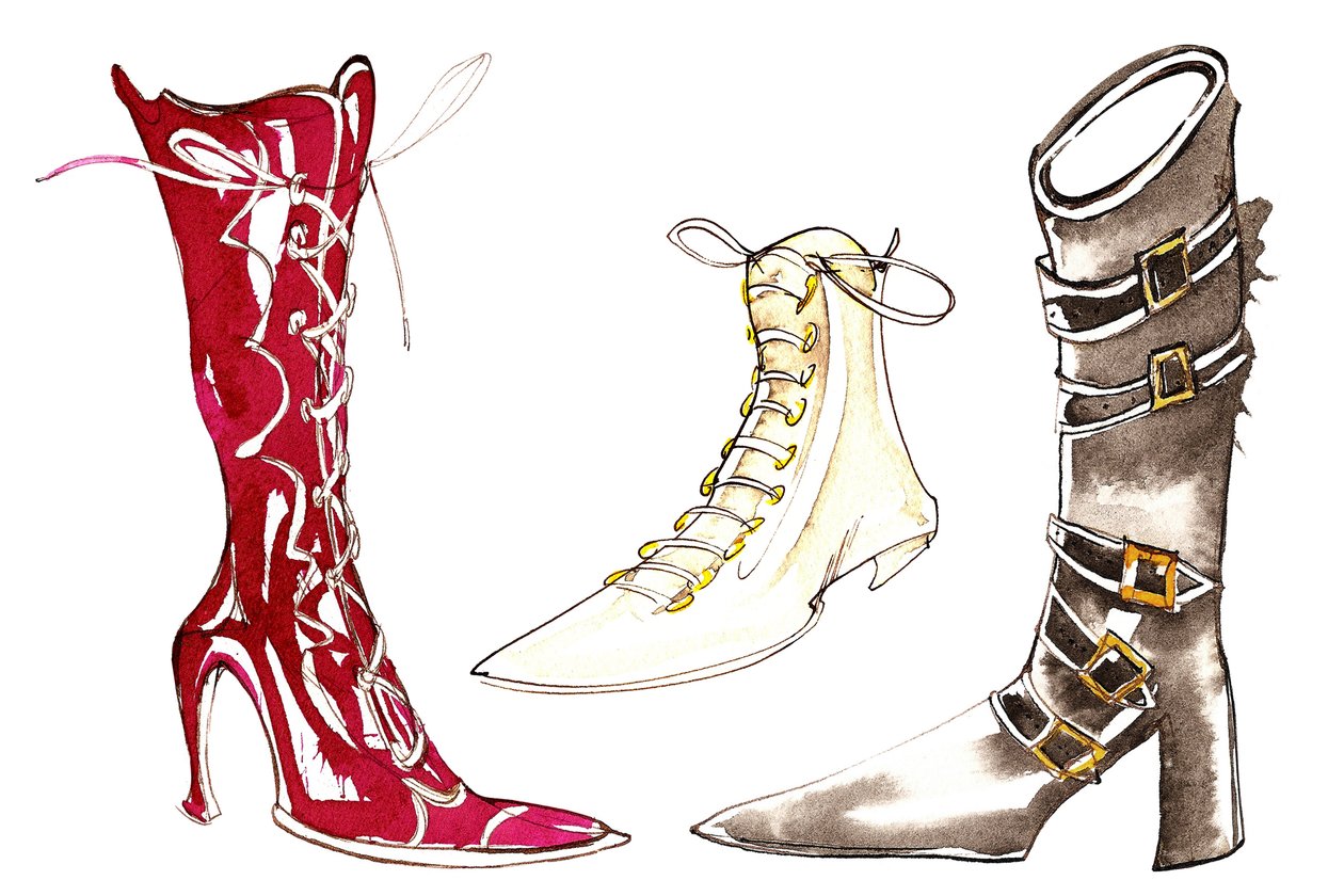 Assorted boots (illustration) by Neale Osborne