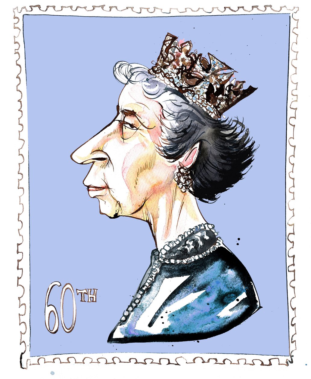 Elizabeth Windsor - caricature by Neale Osborne