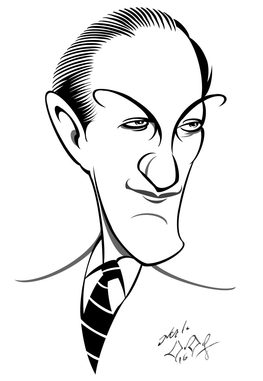 George Gershwin, American composer, songwriter and pianist; caricature by Neale Osborne
