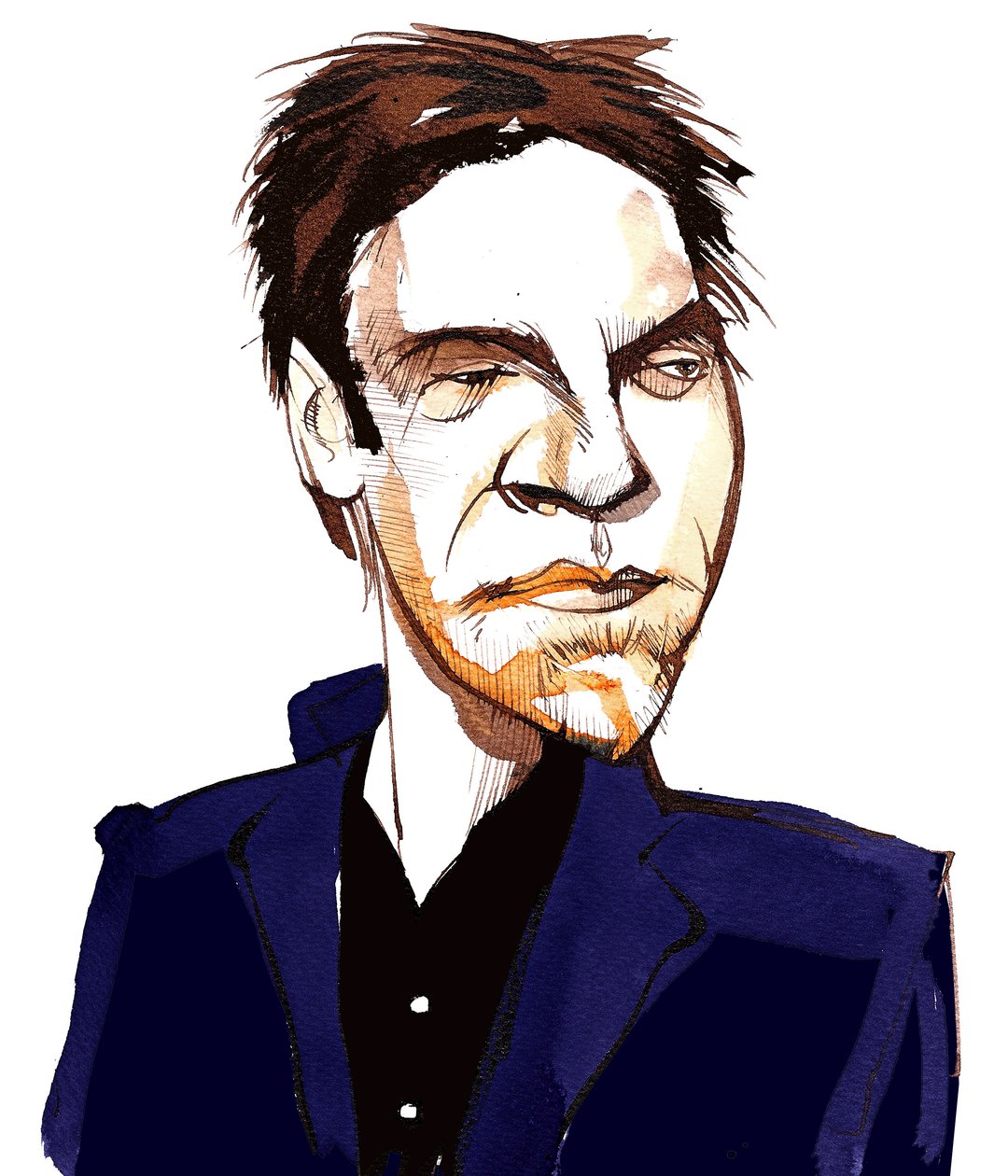 Leif Ove Andsnes, caricature by Neale Osborne
