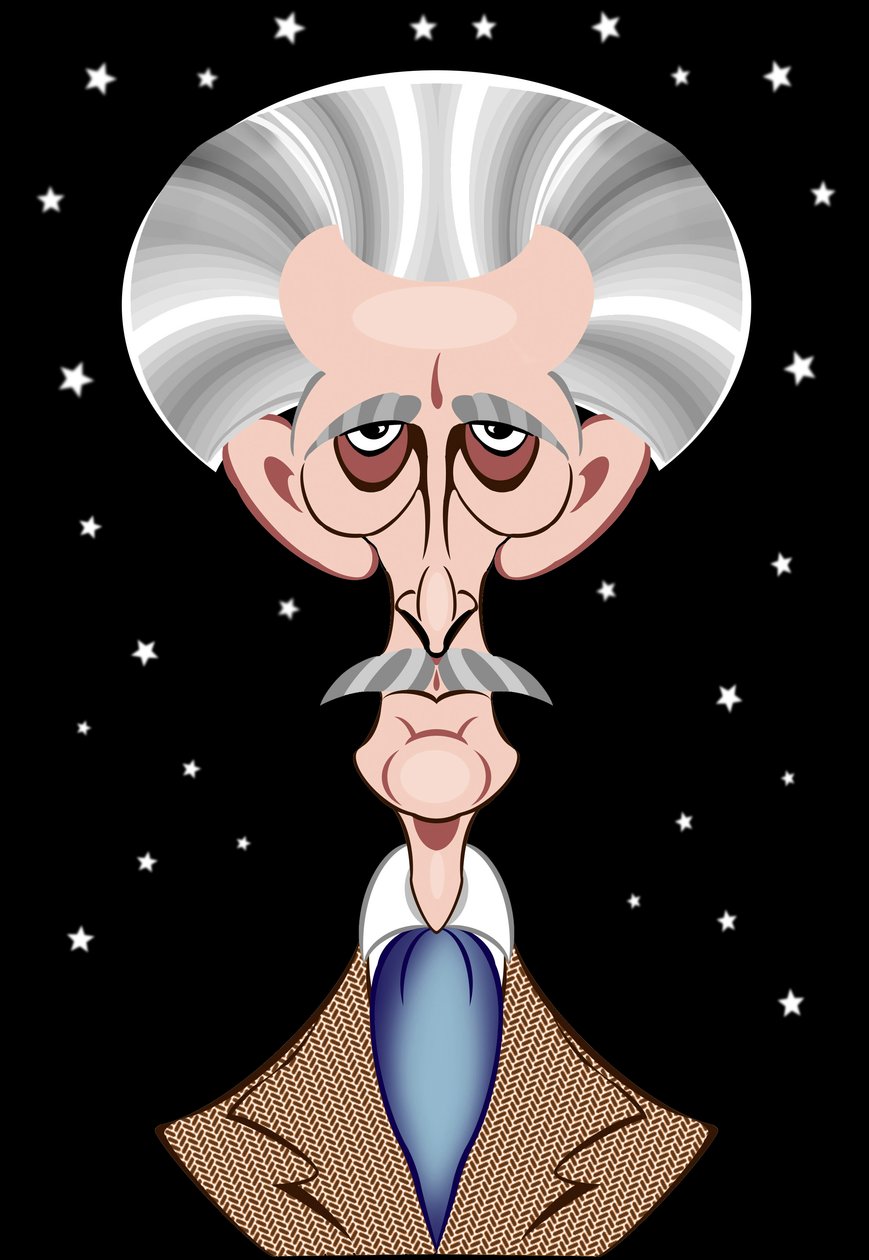 Peter Cushing as Doctor Who - caricature by Neale Osborne