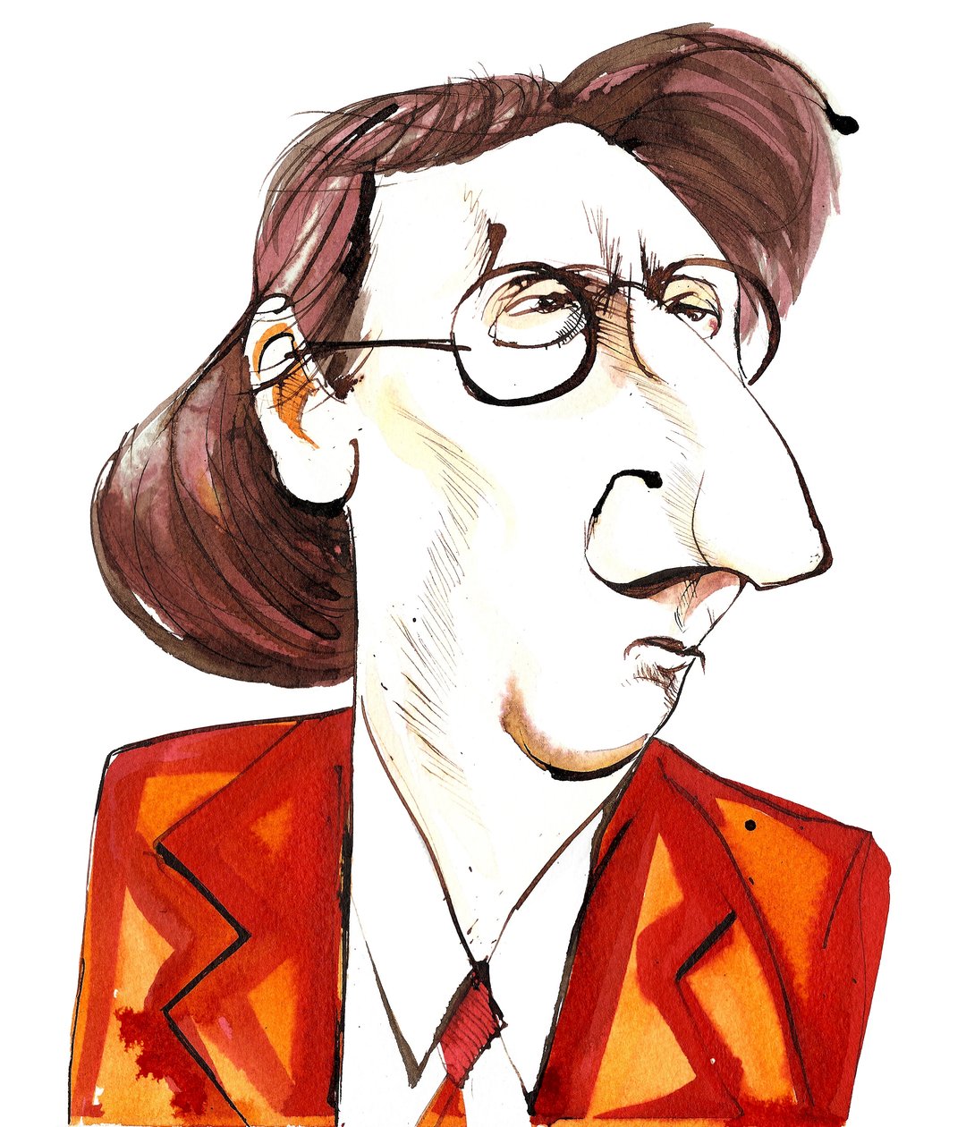 Rued Langgaard, Danish composer and organist; caricature by Neale Osborne