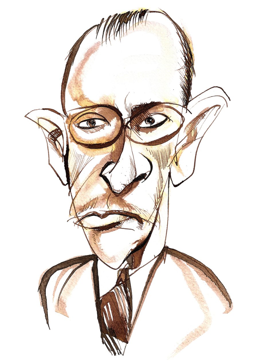 Russian-born composer and conductor Igor Stravinsky; caricature by Neale Osborne