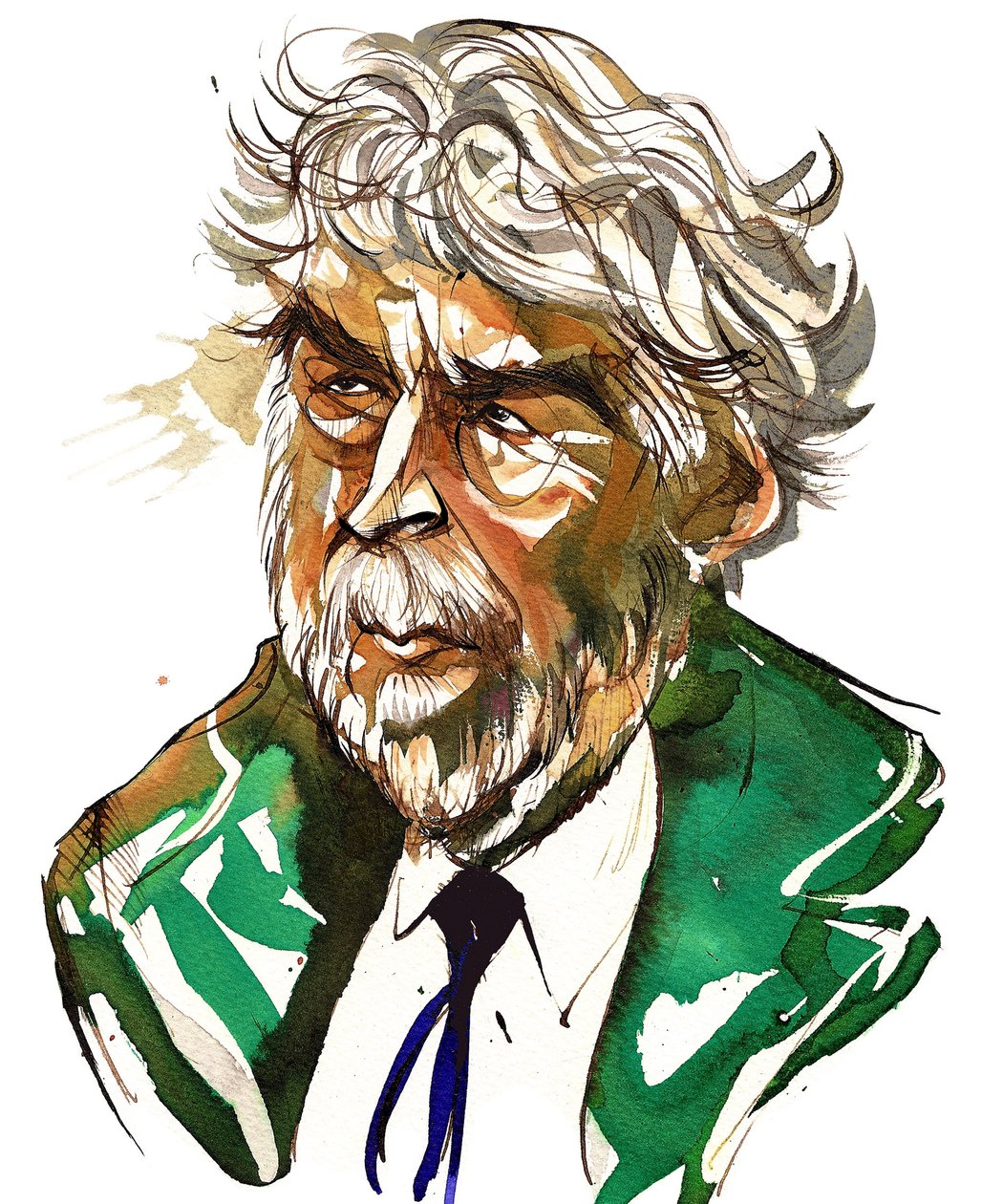 Sir Harrison Birtwistle - colour caricature by Neale Osborne