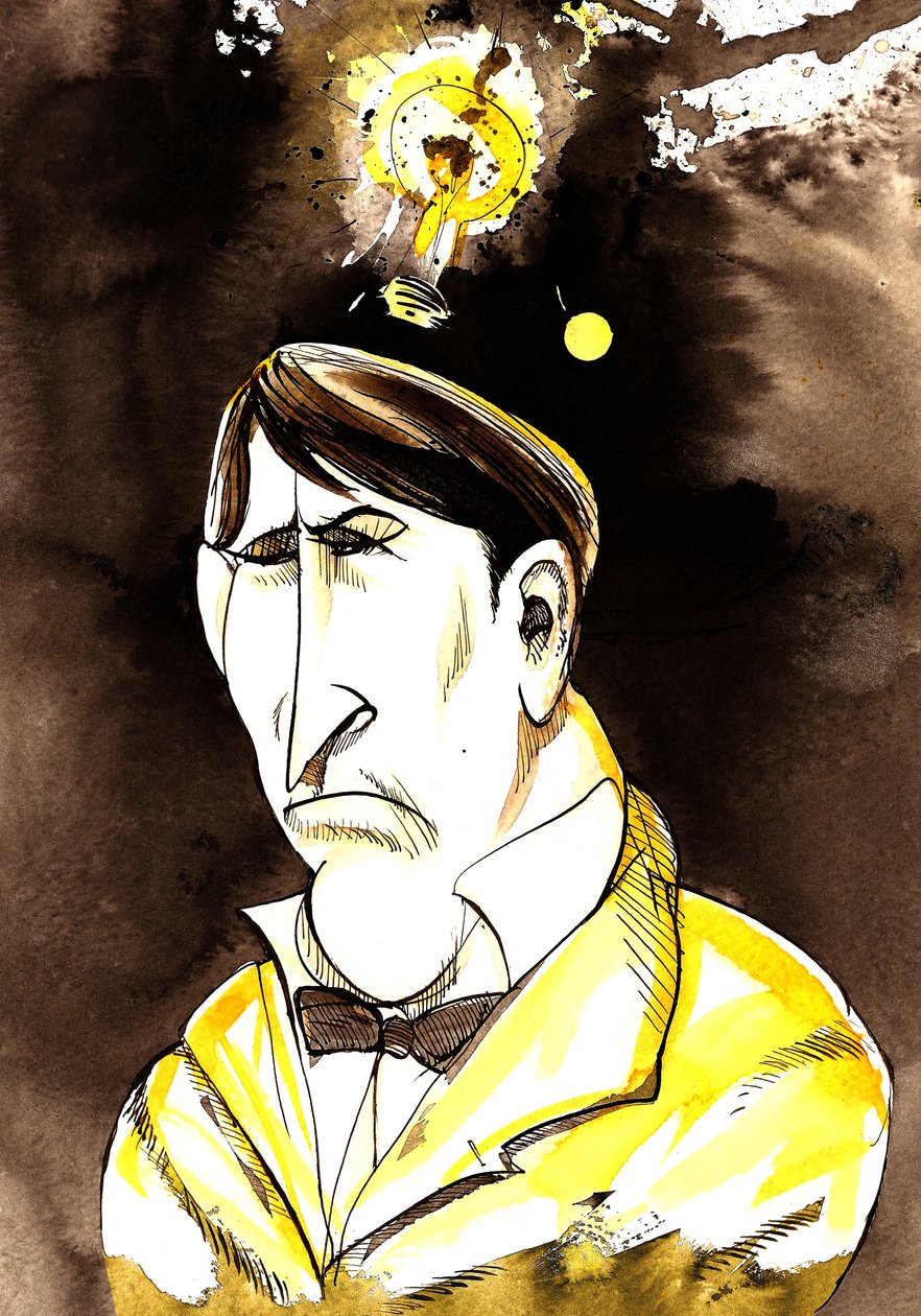 Thomas Edison - caricature of American inventor and physicist, 1847-1931 by Neale Osborne