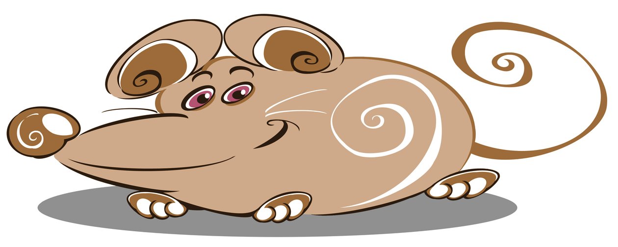 Curly Brown Mouse - cartoon by Neale Osborne
