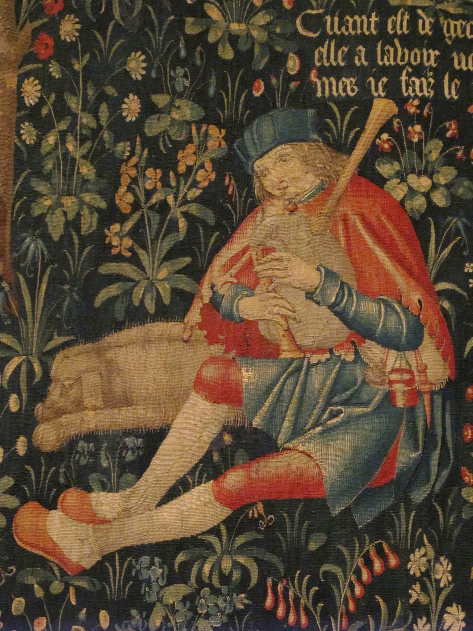 Shepherd Playing Bagpipes by Netherlandish School