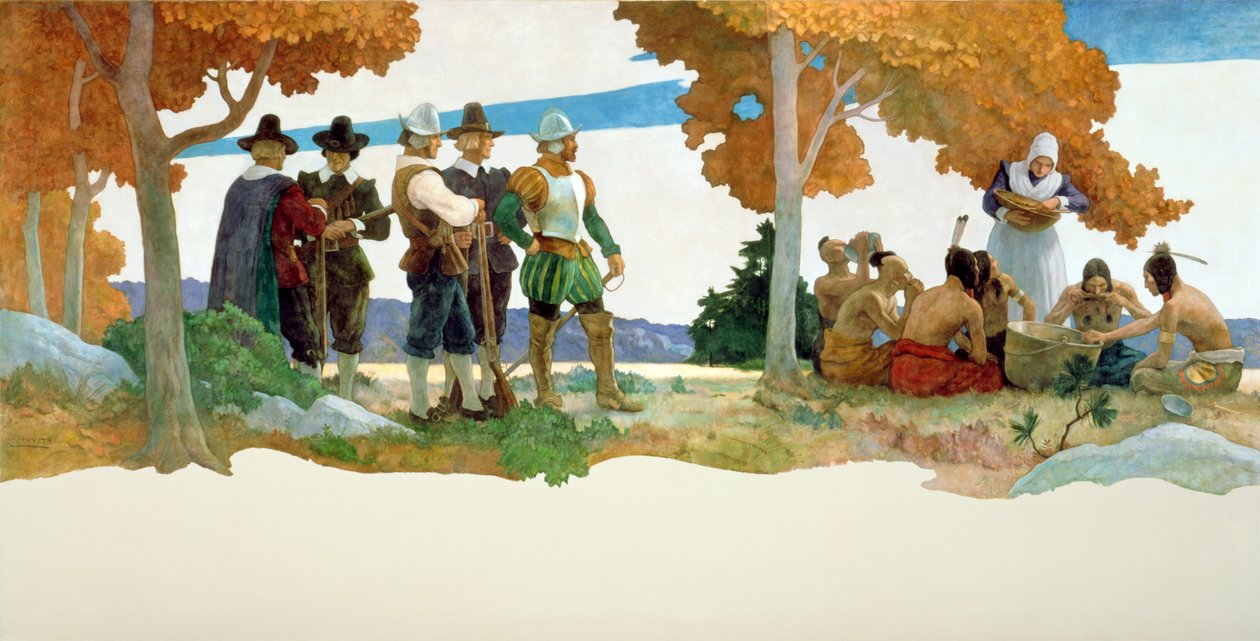 Thanksgiving with Indians by Newell Convers Wyeth