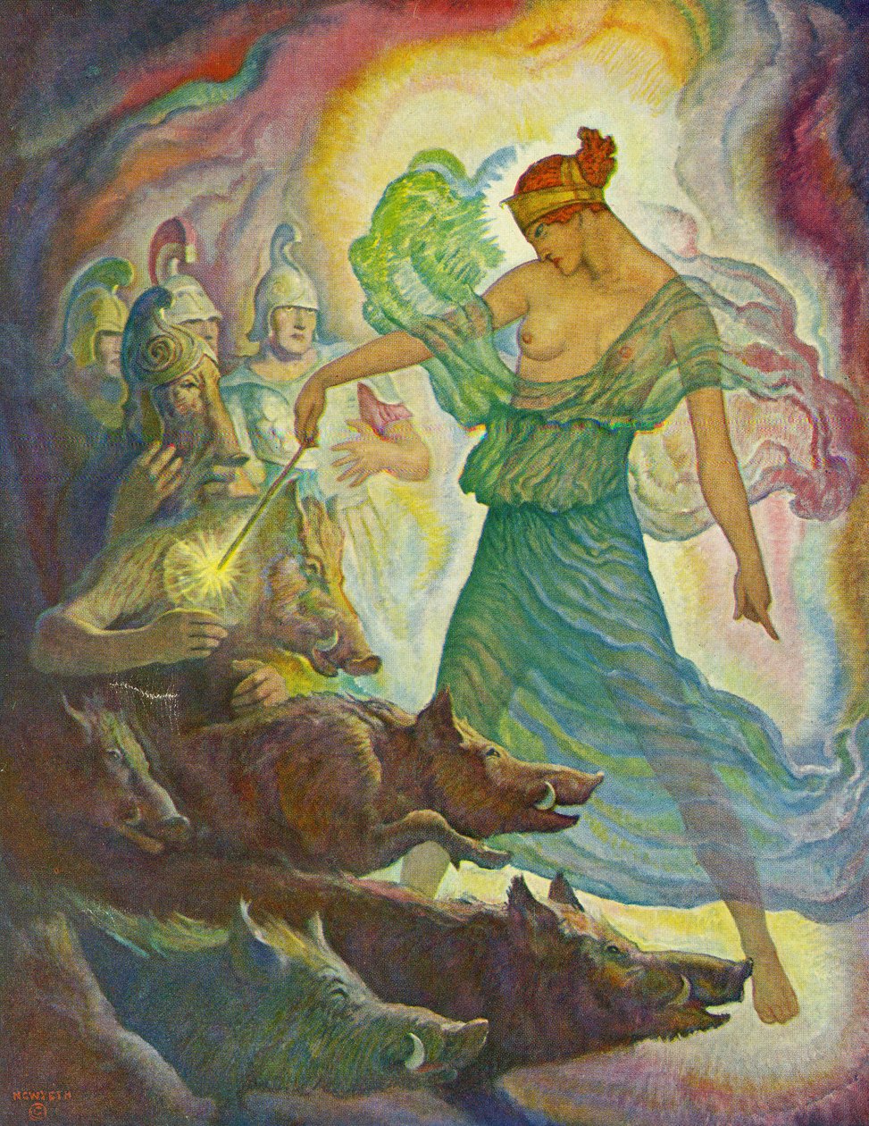 Circe and the Swine by Newell Convers Wyeth