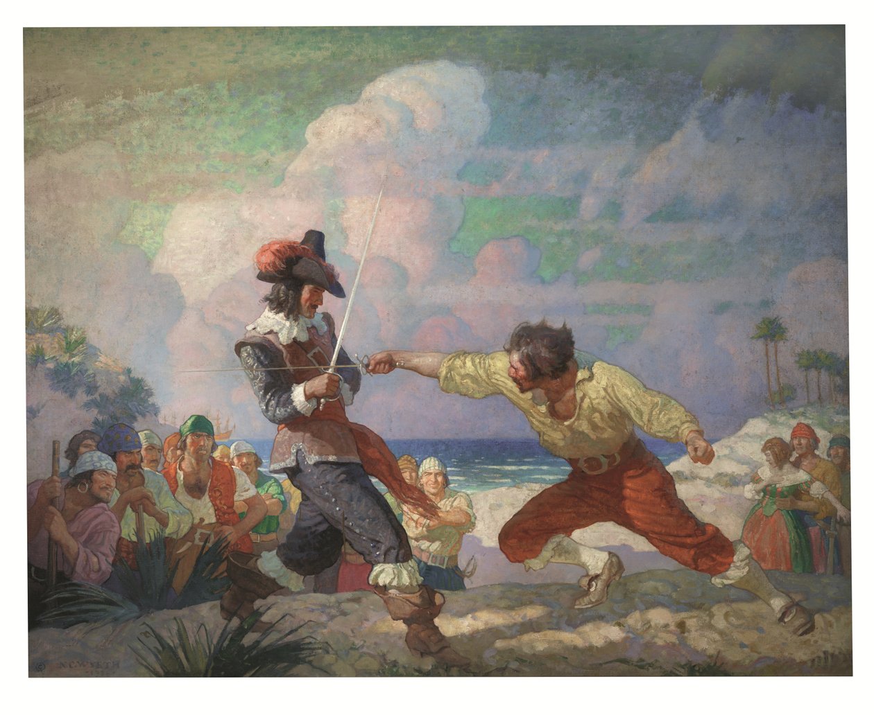 The Duel on the Beach by Newell Convers Wyeth