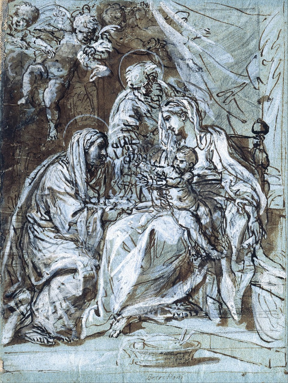 The Holy Family and Saint Ann, Reading a Psalm by Niccolò Berrettoni