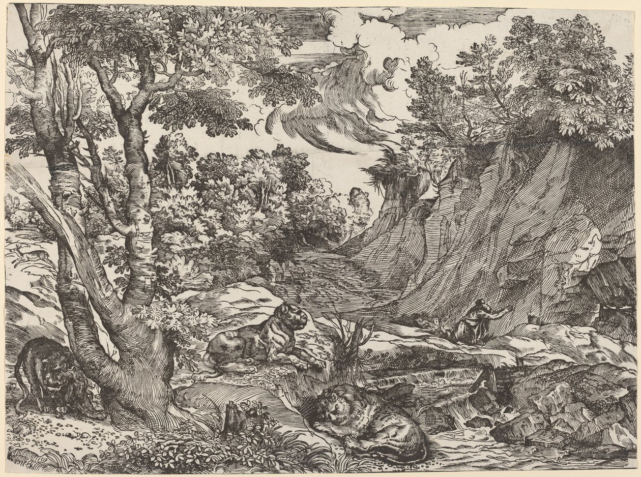 Saint Jerome in the Wilderness by Niccolò Boldrini after Titian