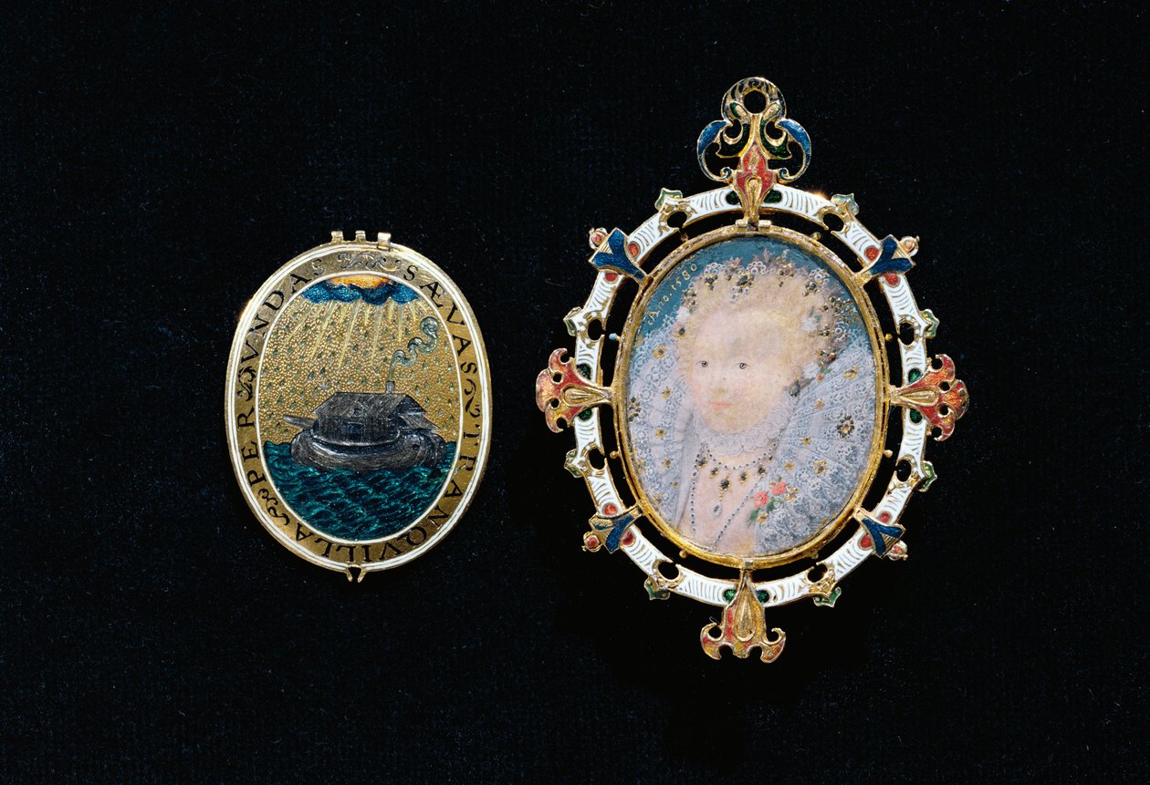 The Heneage Jewel or Armada Jewel, Miniature of Queen Elizabeth I Enclosed in a Jewelled Case, c.1595 by Nicholas Hilliard