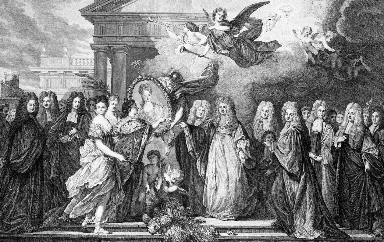 The Marriage of Louis de Bourgogne with Marie Adelaide of Savoy, engraved by Denis Nee by Nicolas de Largillière