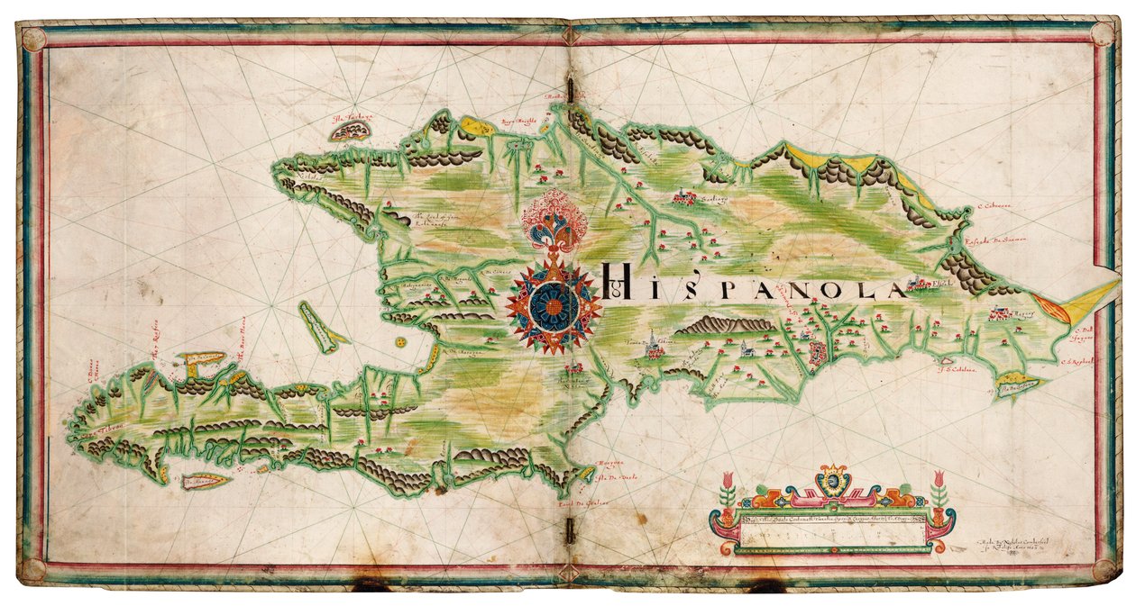 Map of Hispaniola by Nicholas Comberford