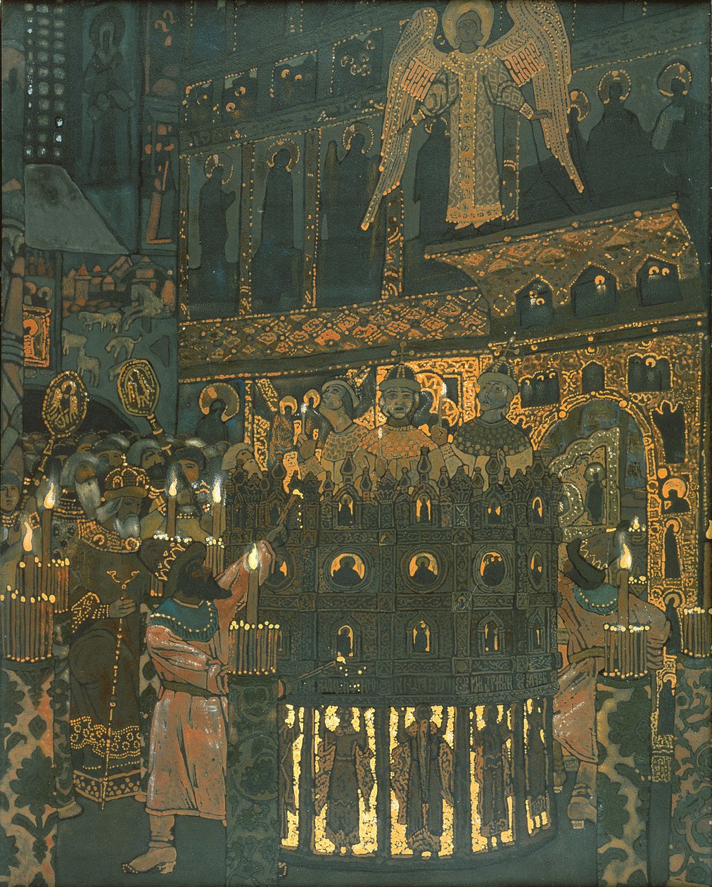 Mystery Play in Medieval Novgorod by Nicholas Roerich
