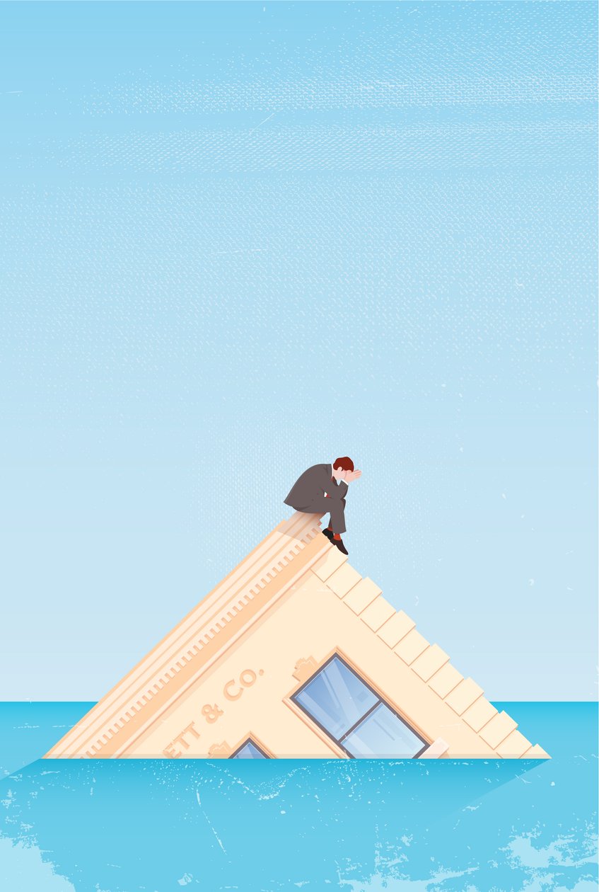 Man on Sinking Building by Nick Diggory