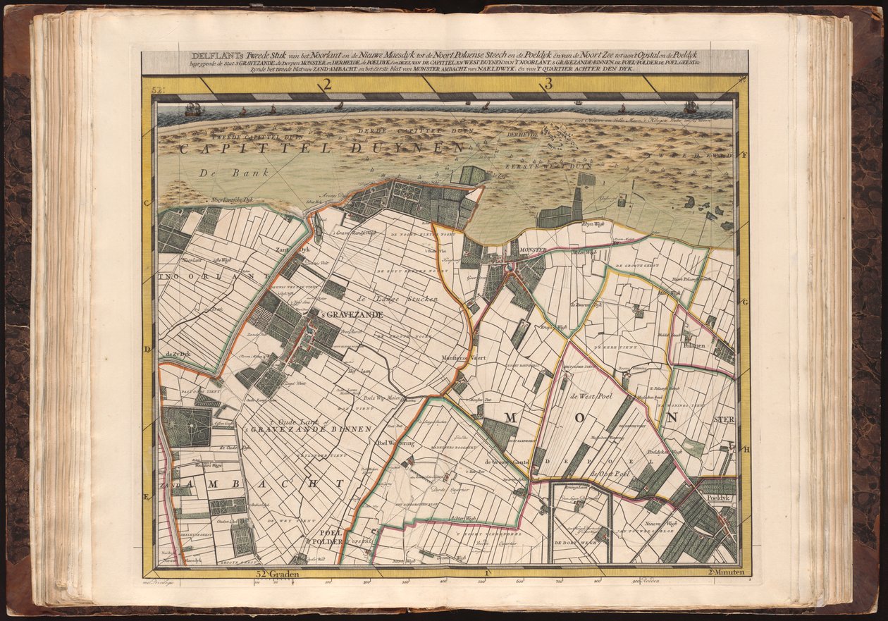 Map of Delfland with All Cities, Villages, and Features by Nicolaas Samuelszoon Cruquius