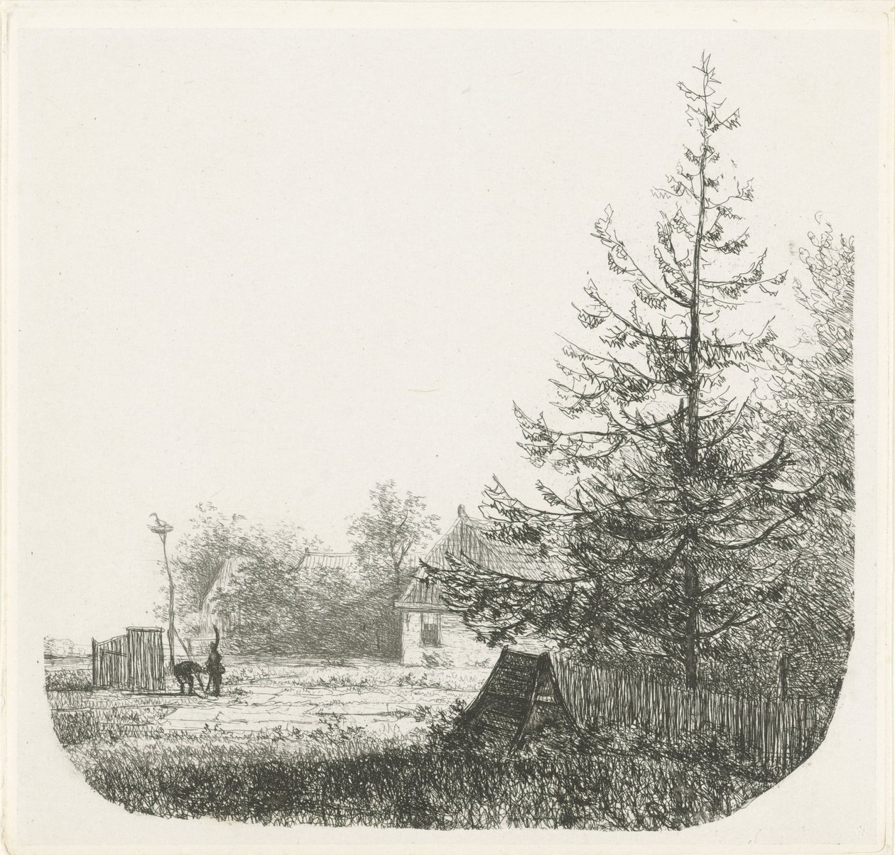 Wooded Landscape with a Stork