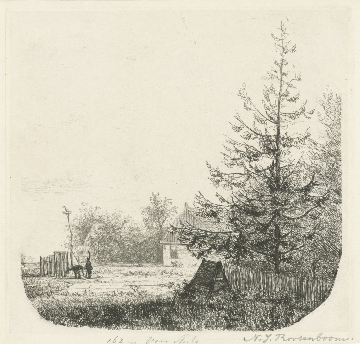 Wooded Landscape with a Stork