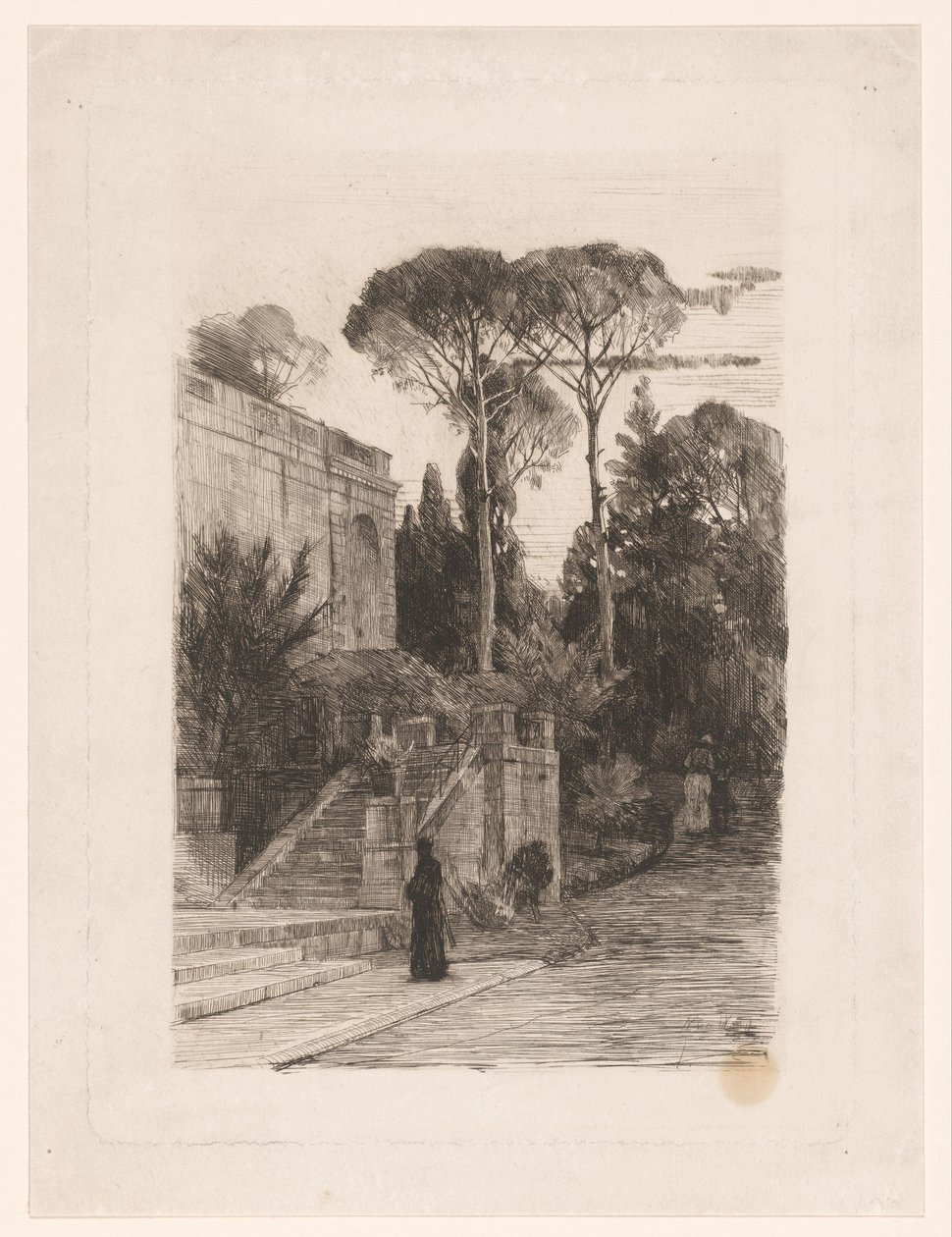 Monumental Building with Garden by Nicolaas van der Waay