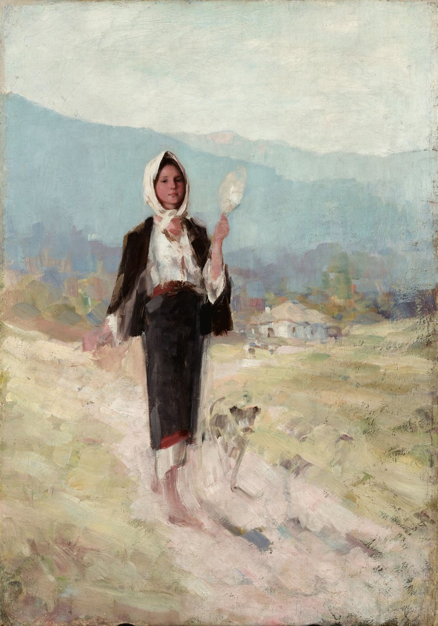 Peasant Woman with Spindle by Nicolae Grigorescu