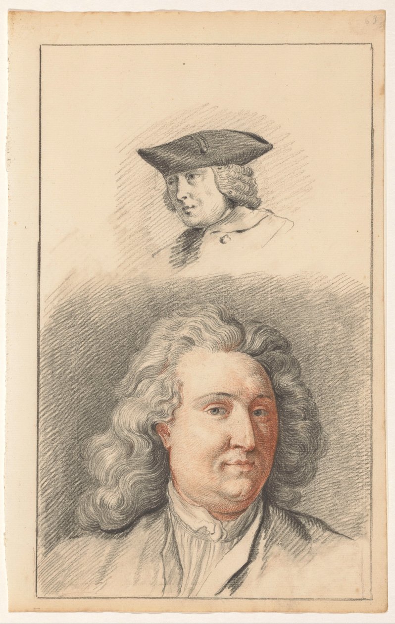 Two Male Heads by Nicolaes Muys