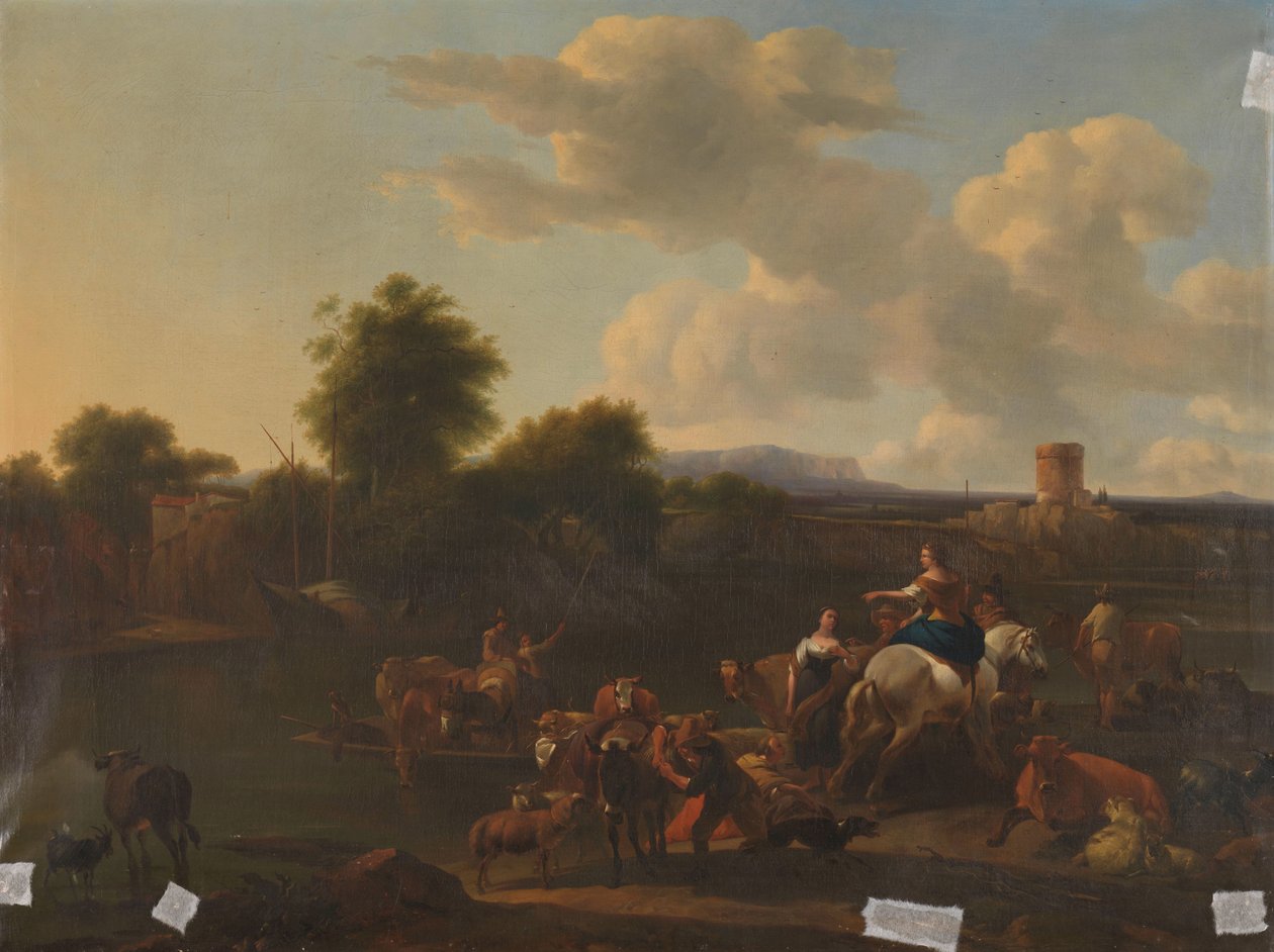 The Cattle Ferry by Nicolaes Pietersz Berchem (copy after)