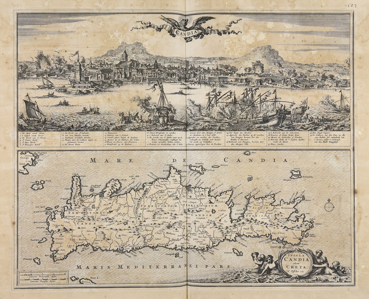 Island of Crete by Nicolaes Visscher