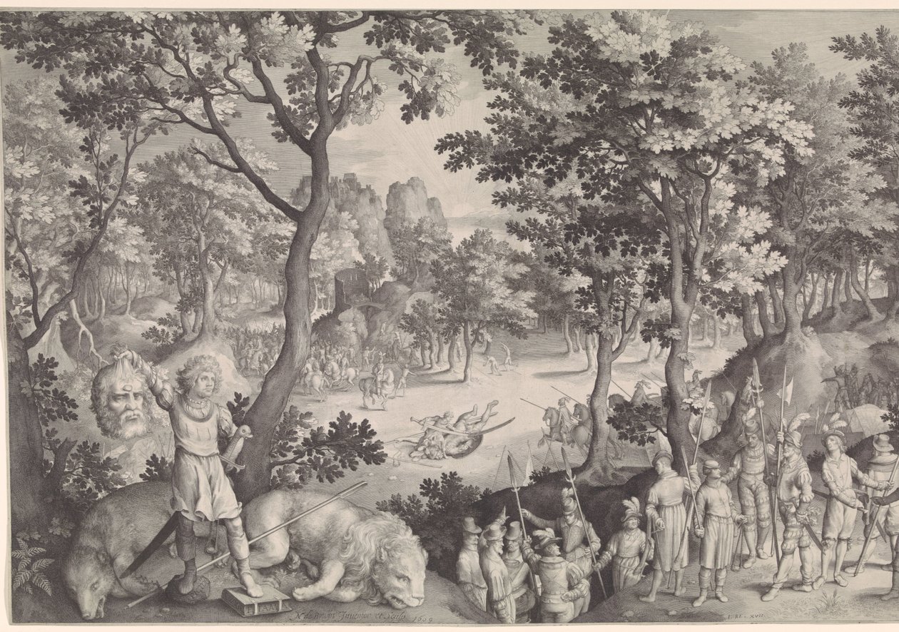 David and Goliath by Nicolaes de Bruyn