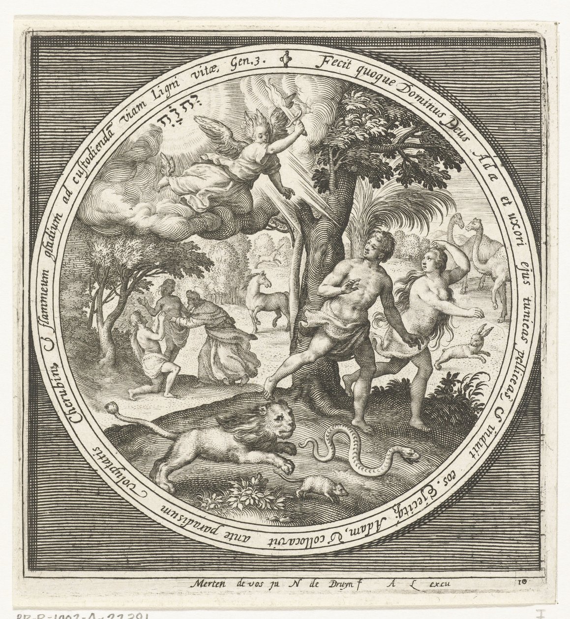 Expulsion from Paradise by Nicolaes de Bruyn