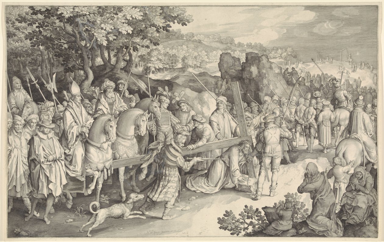 Carrying of the Cross by Nicolaes de Bruyn