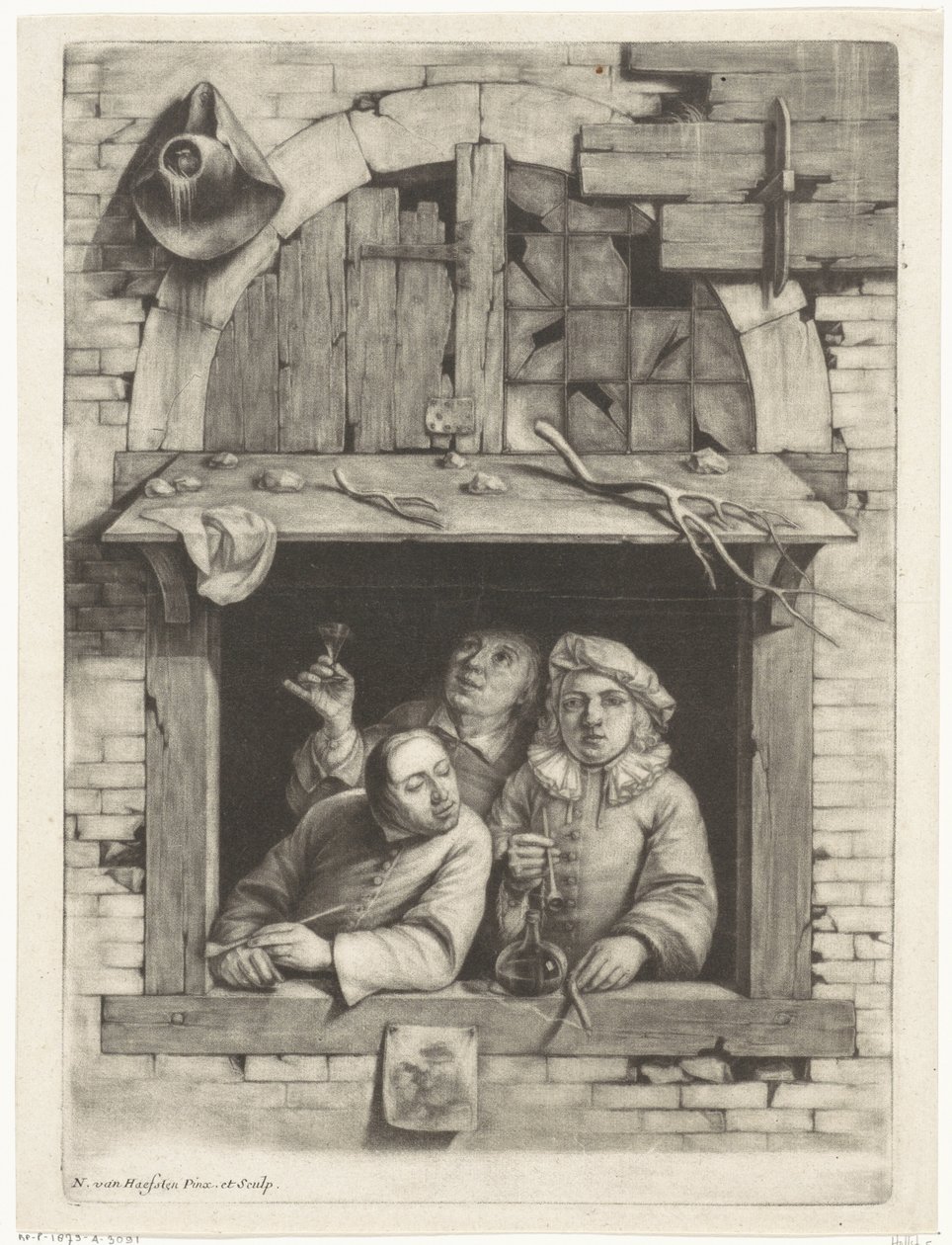Three Smokers in a Window by Nicolaes van Haeften
