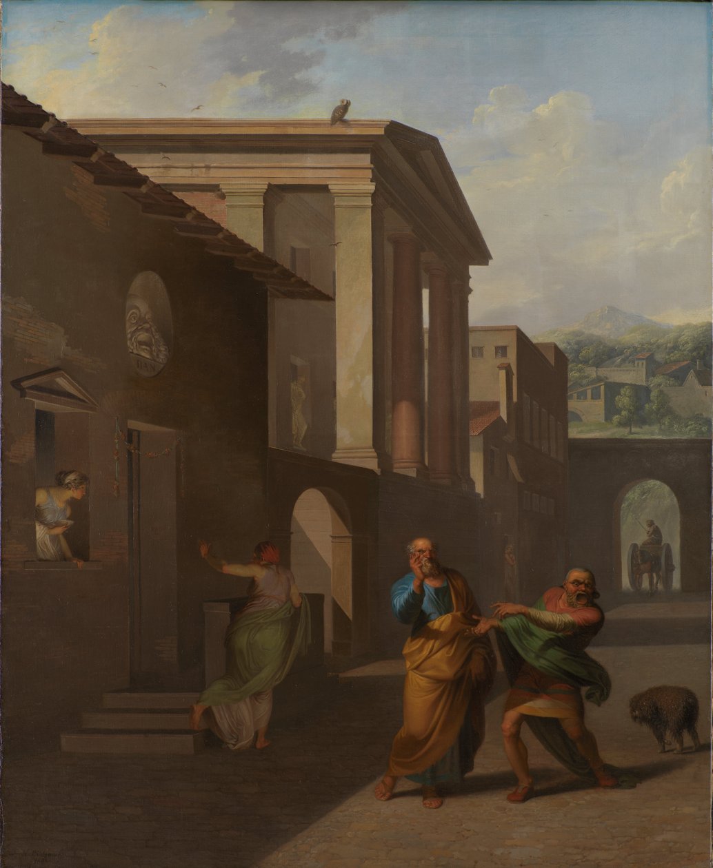 The Midwife Taking Leave of the Girl from Andros. From Terence