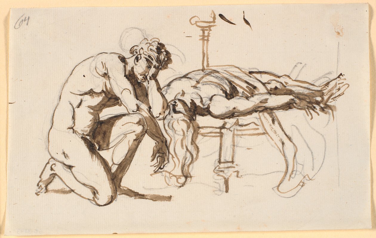 Achilles Mourning the Death of Patroclus by Nicolai Abildgaard
