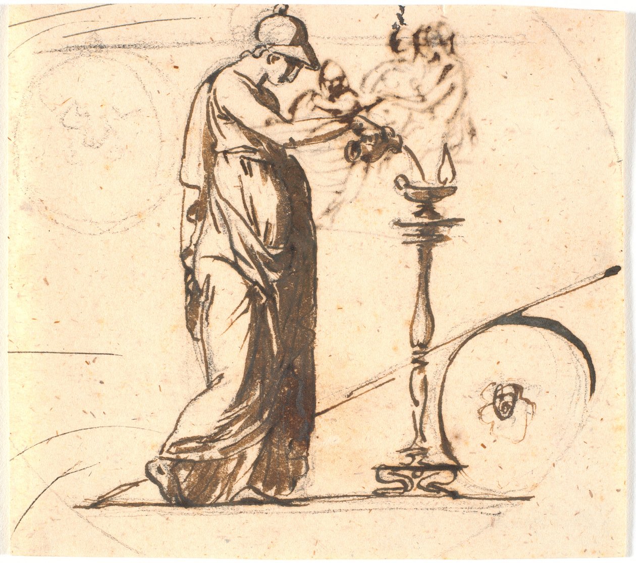 Athena Pours Oil on a Lamp by Nicolai Abildgaard